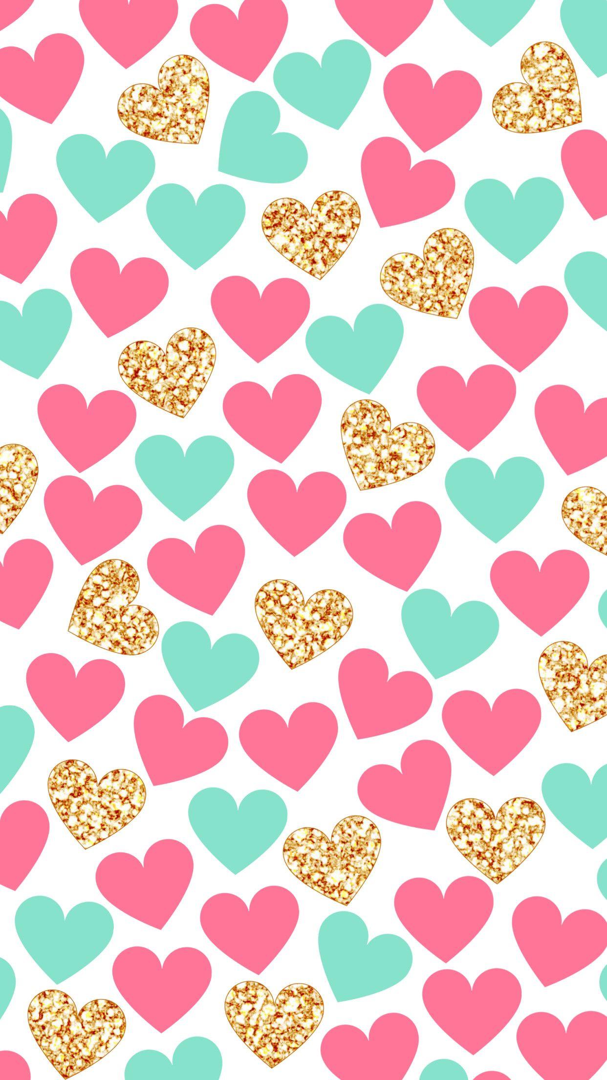 Colorful Hearts Wallpaper