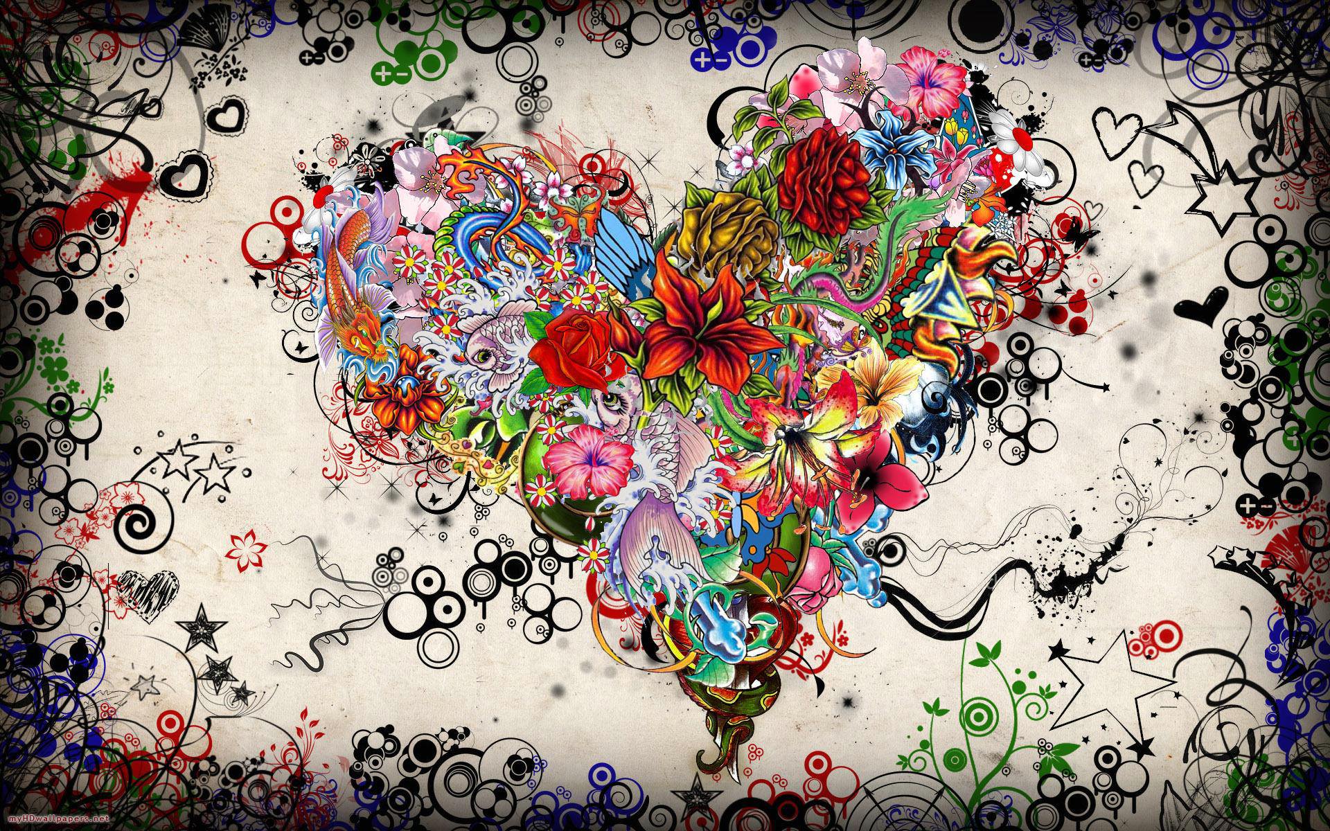 Abstract Colorful Heart HD Wallpaper. HD Latest Wallpaper