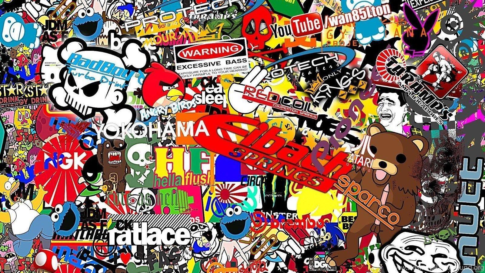 Honda Sticker Bomb Wallpaper Image Desktop Background