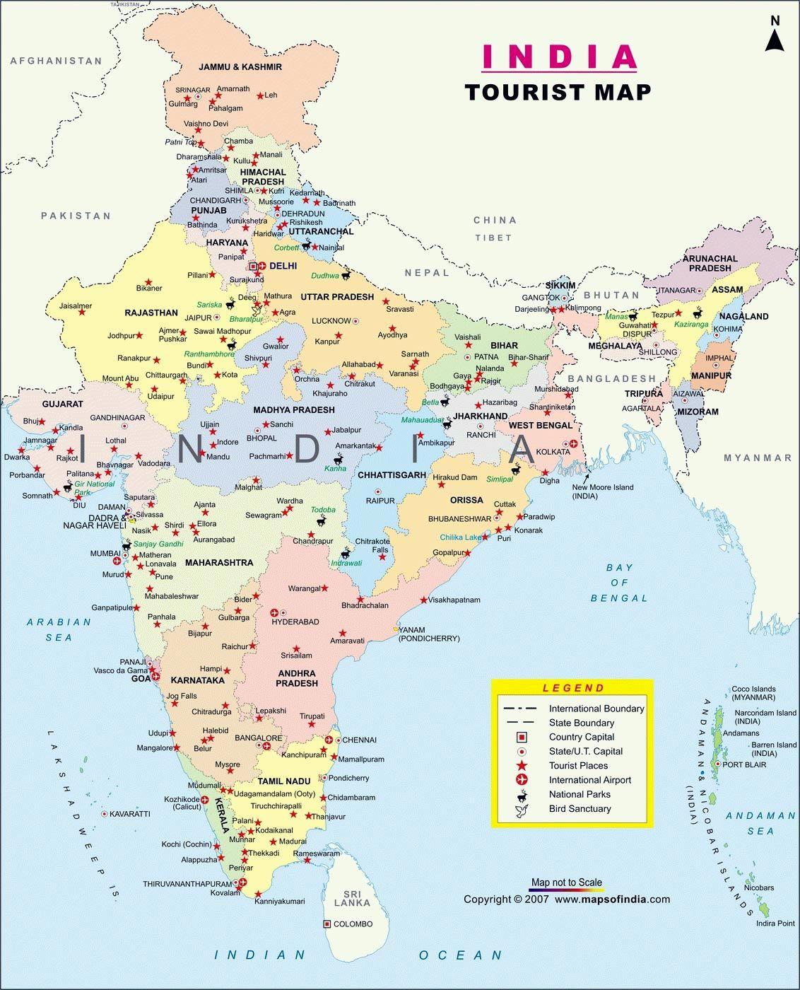 India Maps. Printable Maps of India for Download