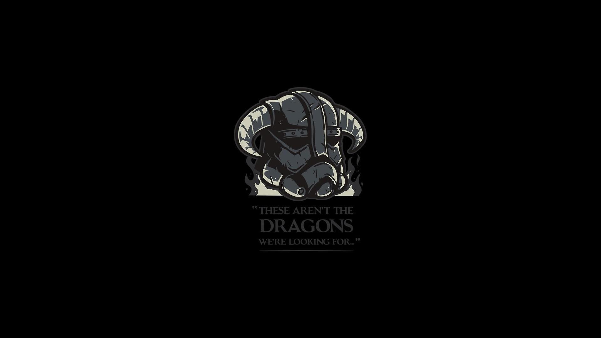 Scrolls v skyrim black background dragons minimalistic wallpaper