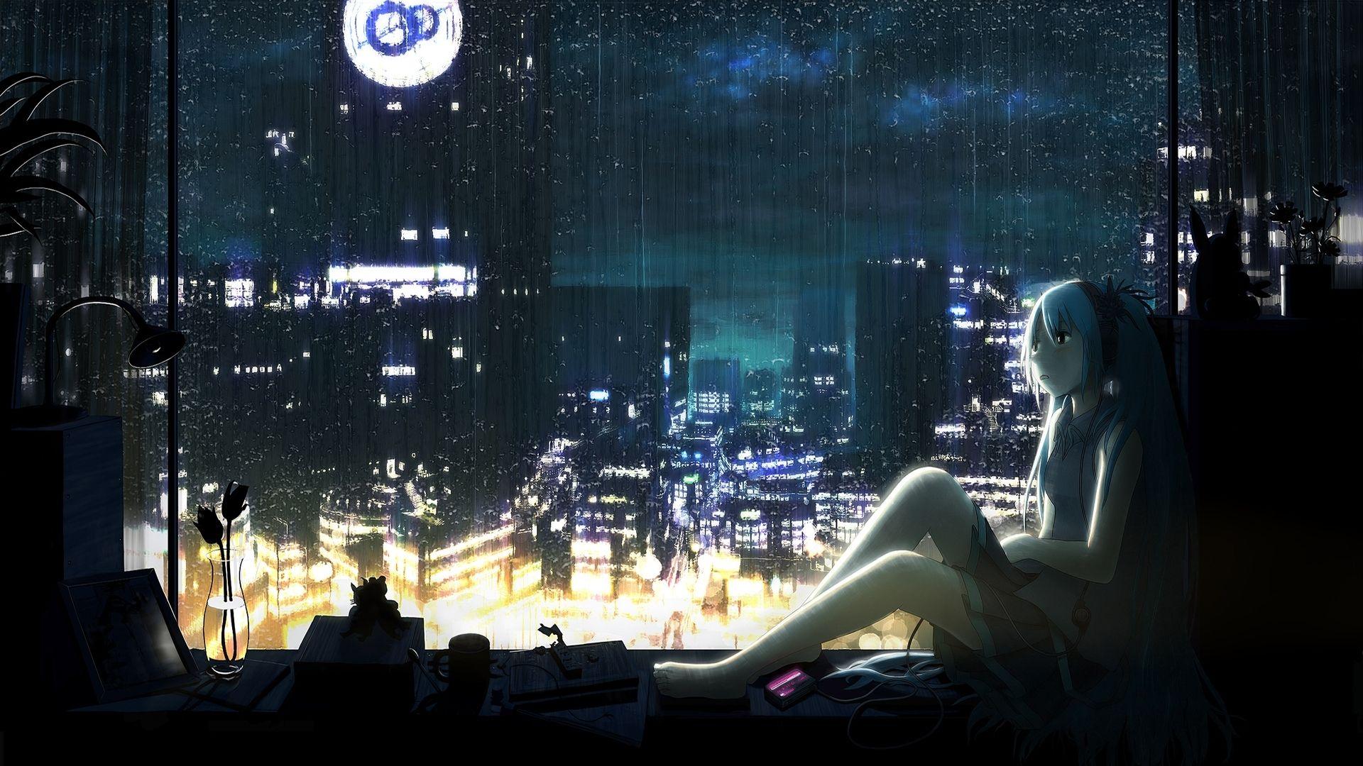 Awesome Anime Rain Wallpaper 42576 1920x1080 px