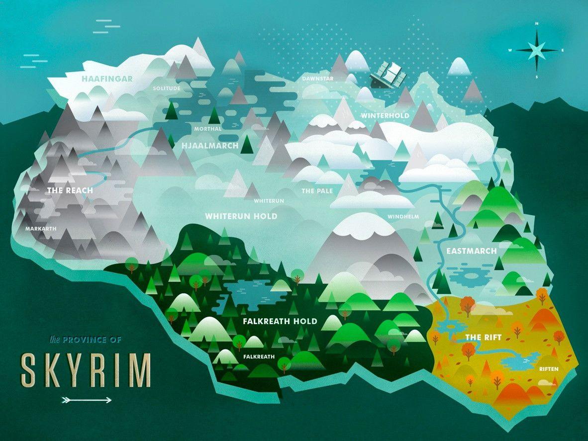 Minimalist Map of Skyrim [1182x887]