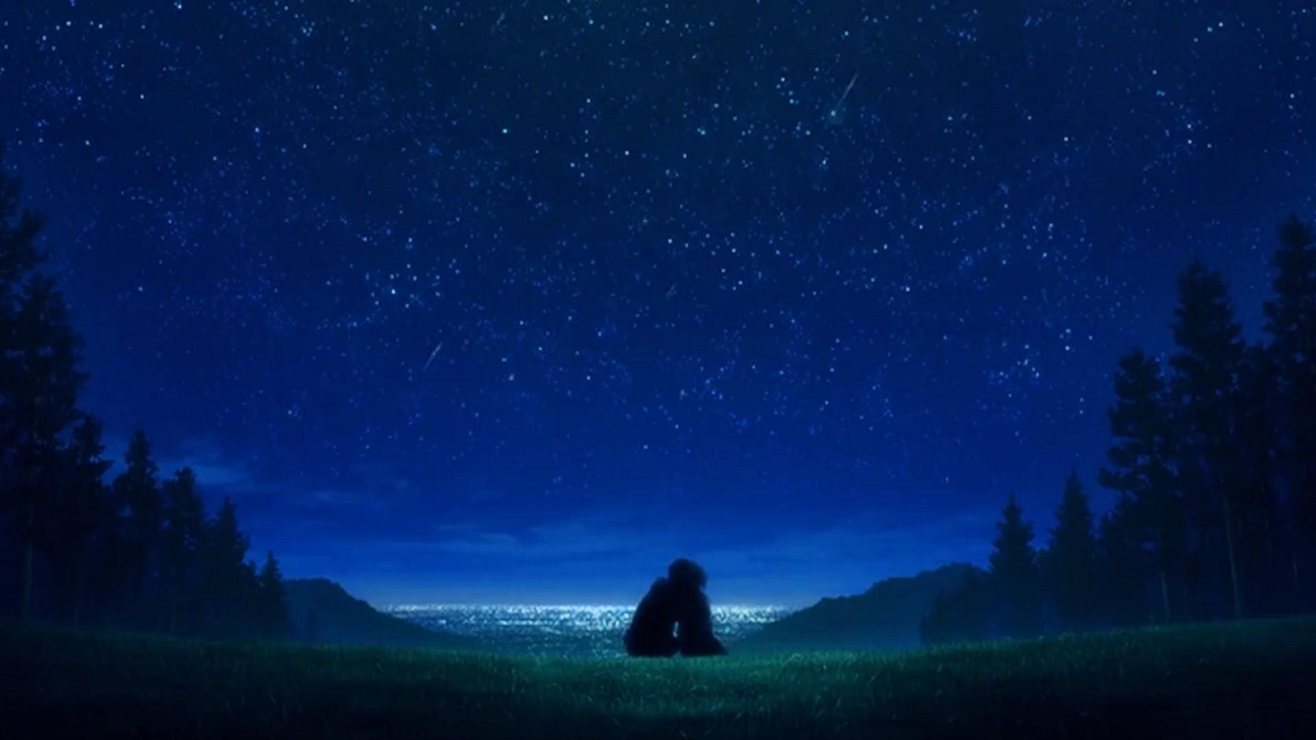 Anime Night Sky Wallpaper