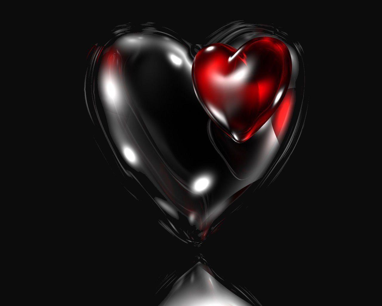 Sweet Heart, 3D, abstract, black, dark, heart, love. Heart Art