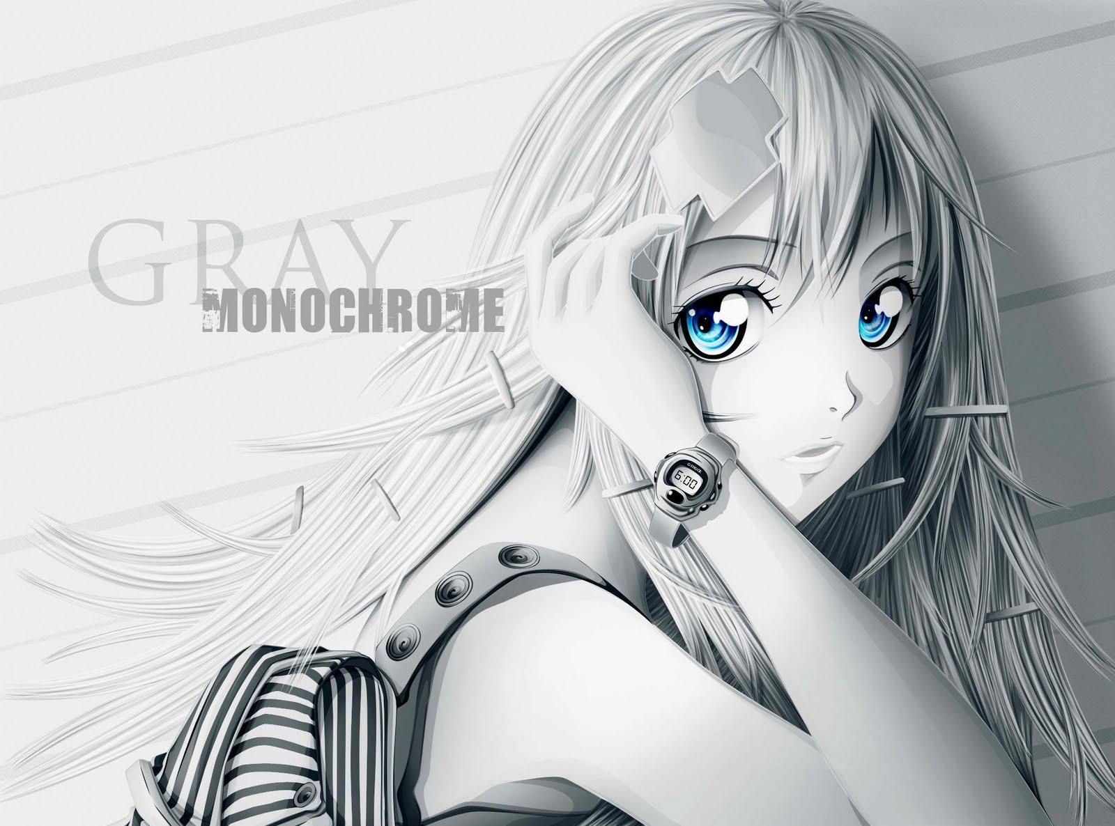Cute Anime Girl Blue Eyes Gray HD Wallpaper. Full HD