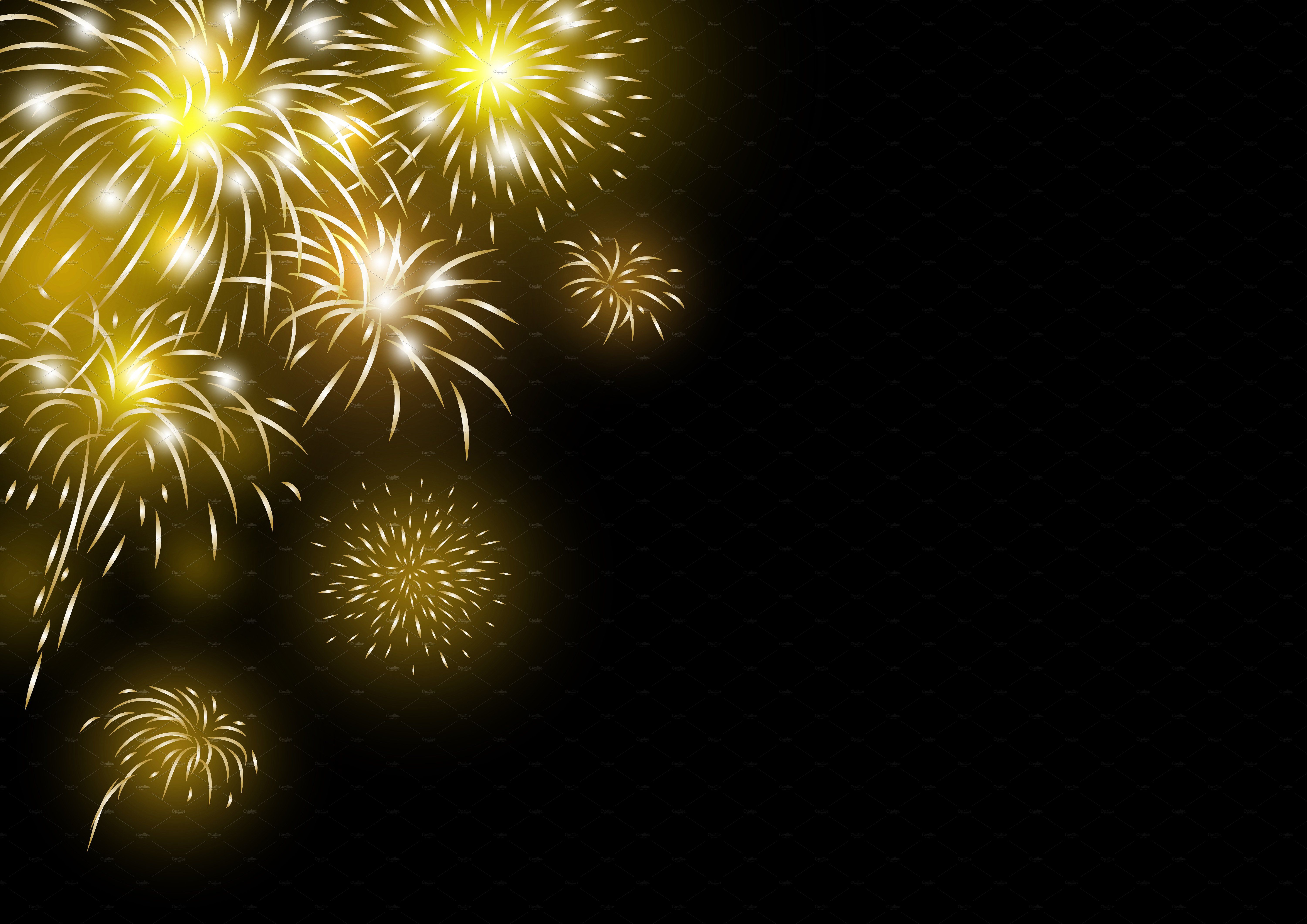 Gold fireworks background Illustrations Creative Market