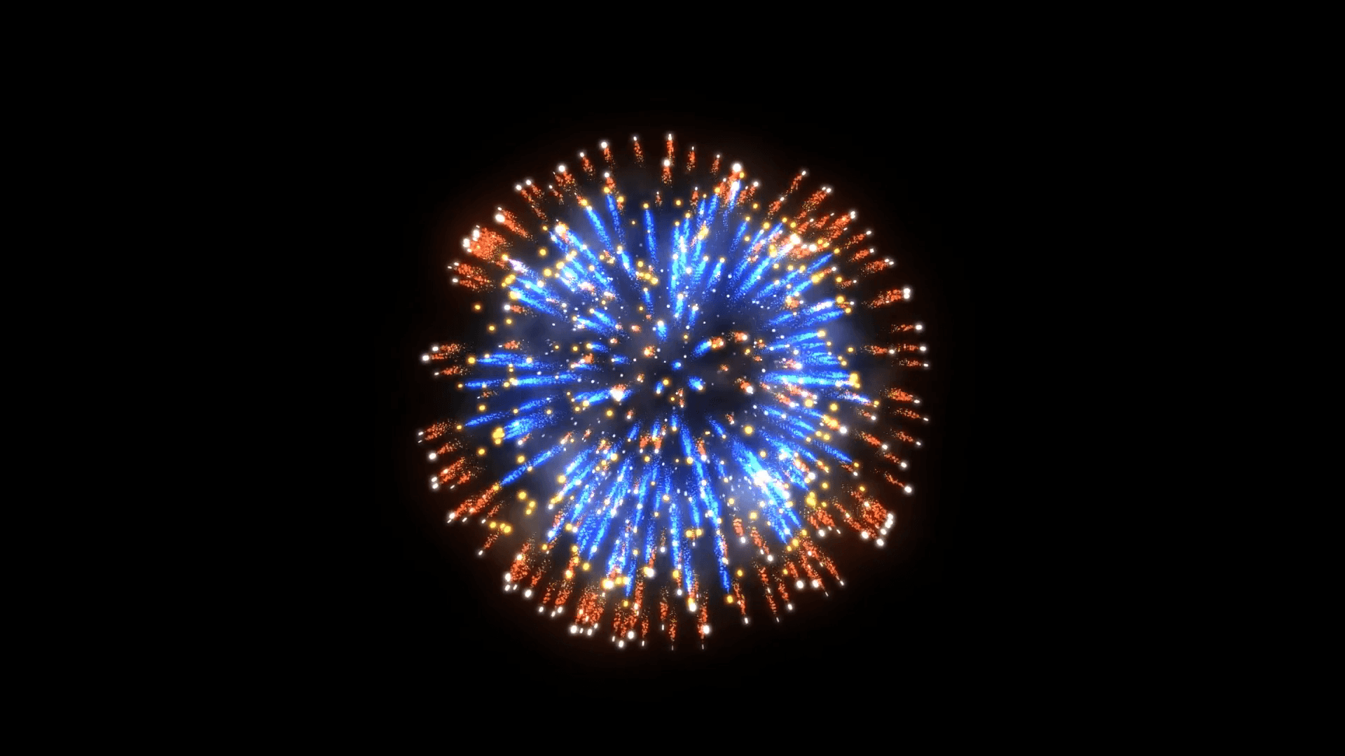 Fireworks, red and blue holiday background, Alpha Channel Motion