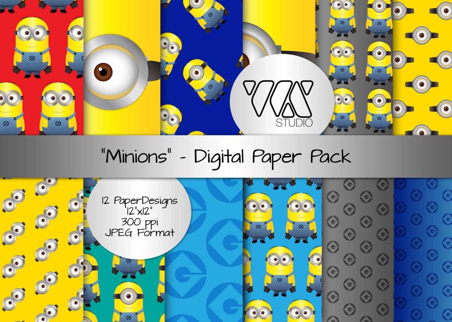Original Minion Movie Inspired Digital Paper Background Ideal
