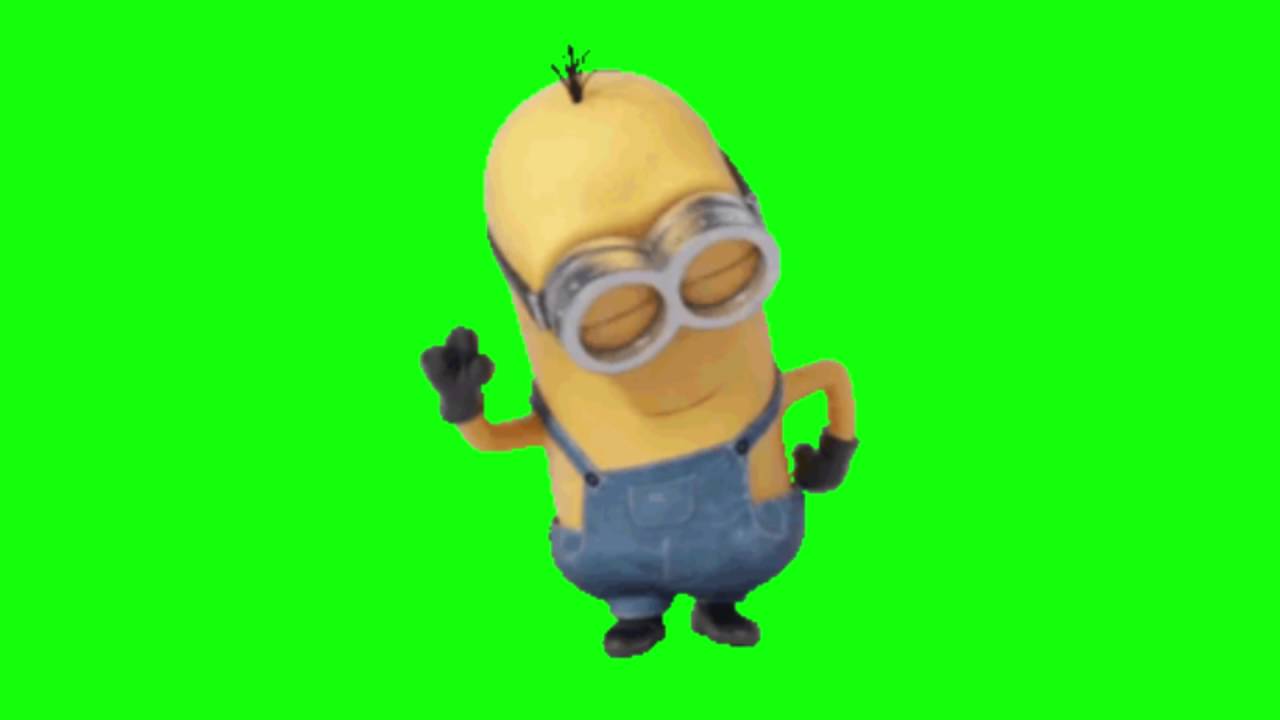 Minion dancing to Death Grips' Whammy on green background