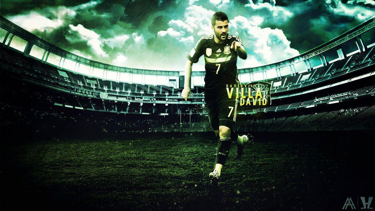 David Villa HD Wallpaper (Spain) By Ali Khateeb Gfx