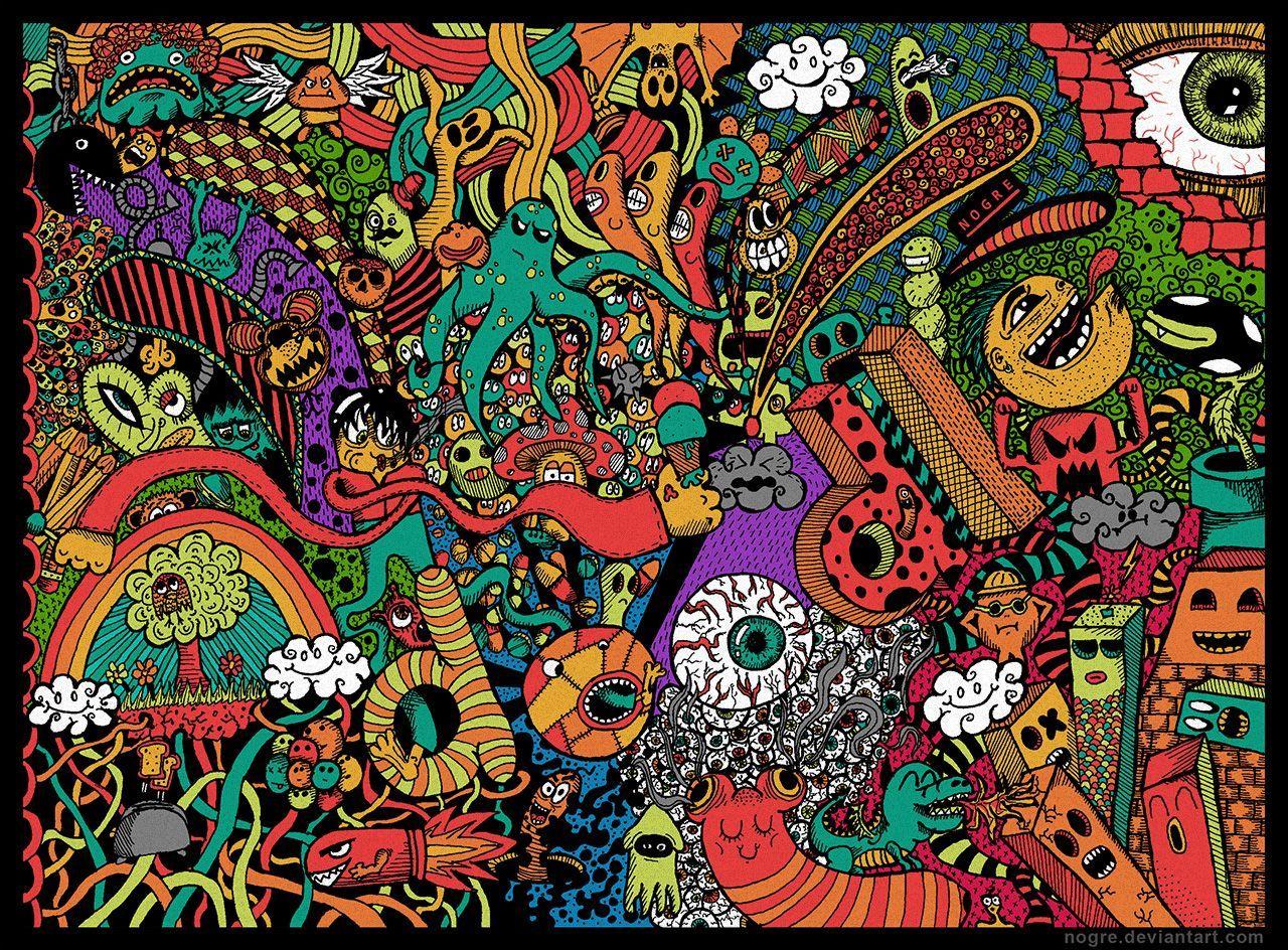 colorful doodle wallpaper
