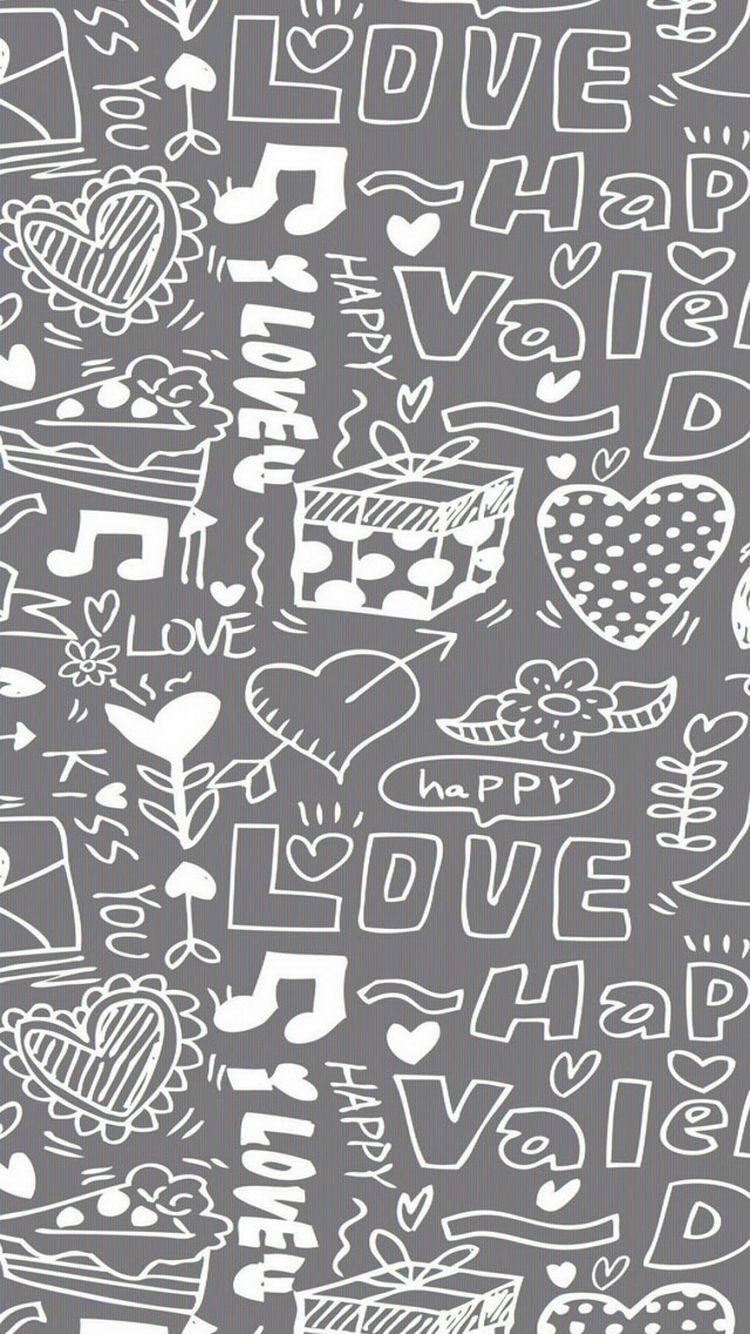 Love Happiness Doodles iPhone 6 Wallpaper HD