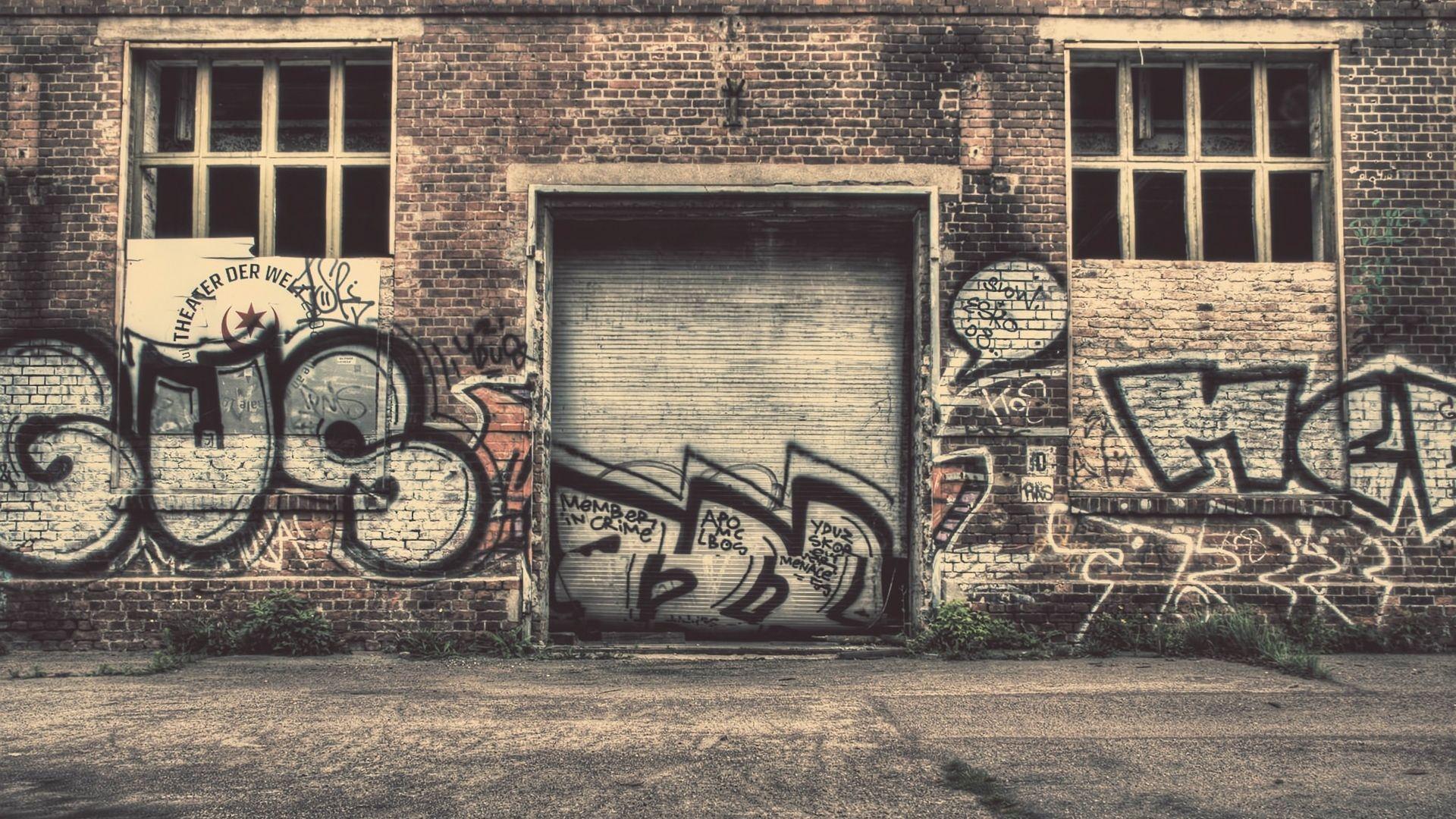 Download Wallpaper 1920x1080 wall, city, graffiti, street, old Full