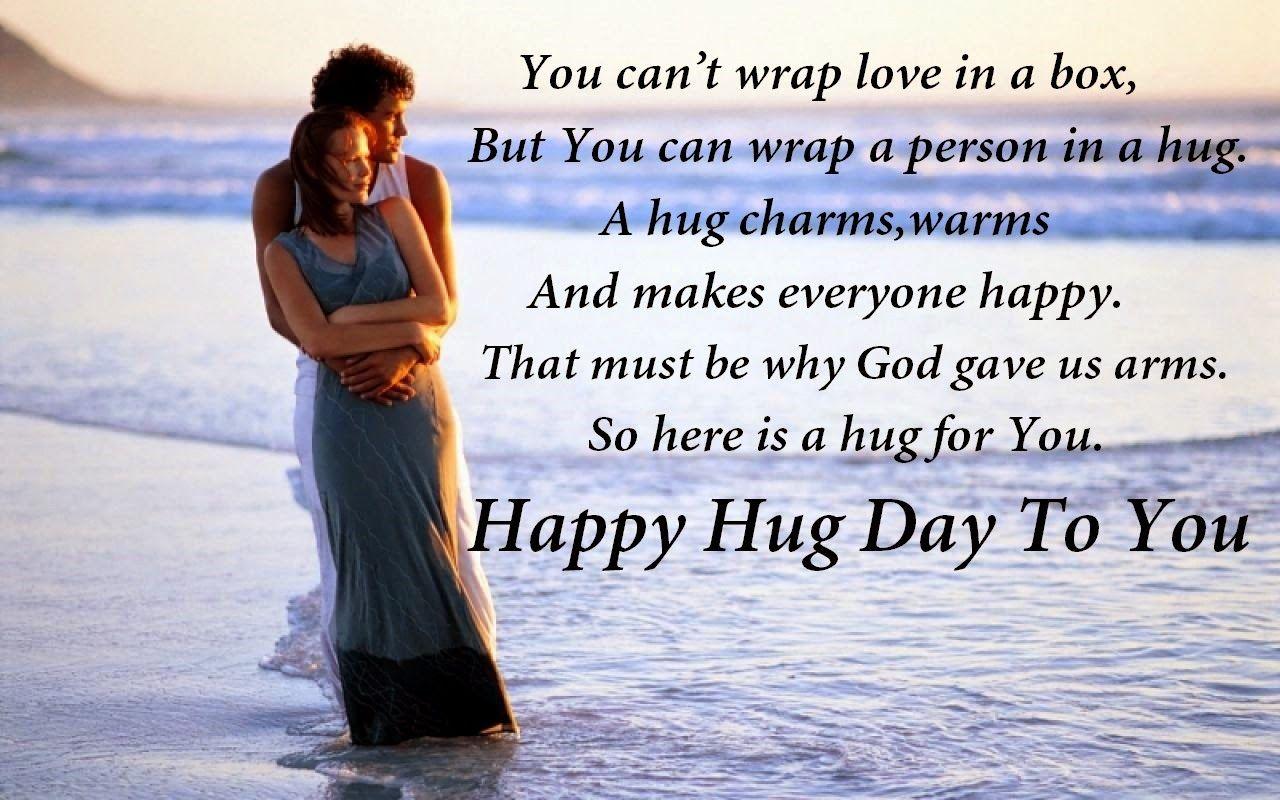 Romantic Hug Day Wishes Greeting Whatsapp DP Wallpaper