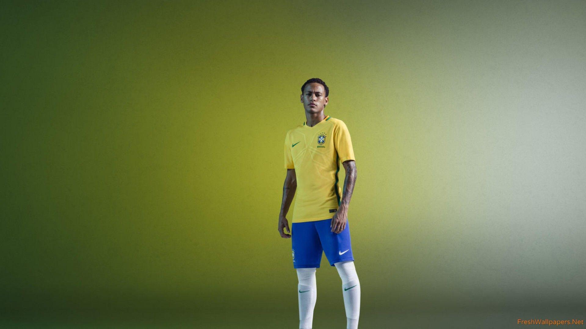 Neymar Jr Brazil 2016 Nike Home Kit Yellow wallpaper
