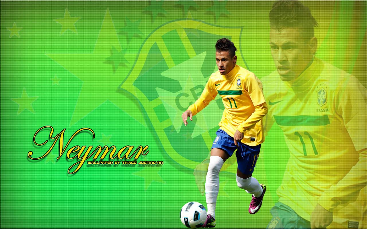 Neymar On Brazil Football Club Wallpaper Wide Wallpaper