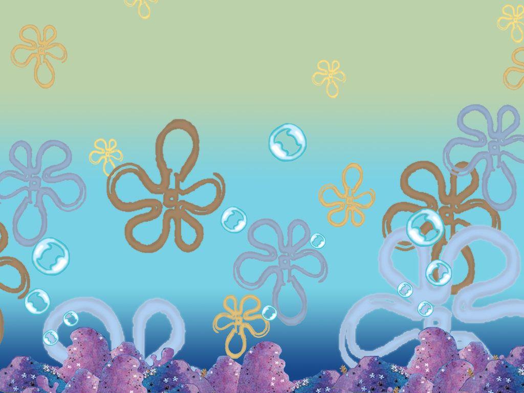 Spongebob Flower Sky Backgrounds Wallpaper Cave