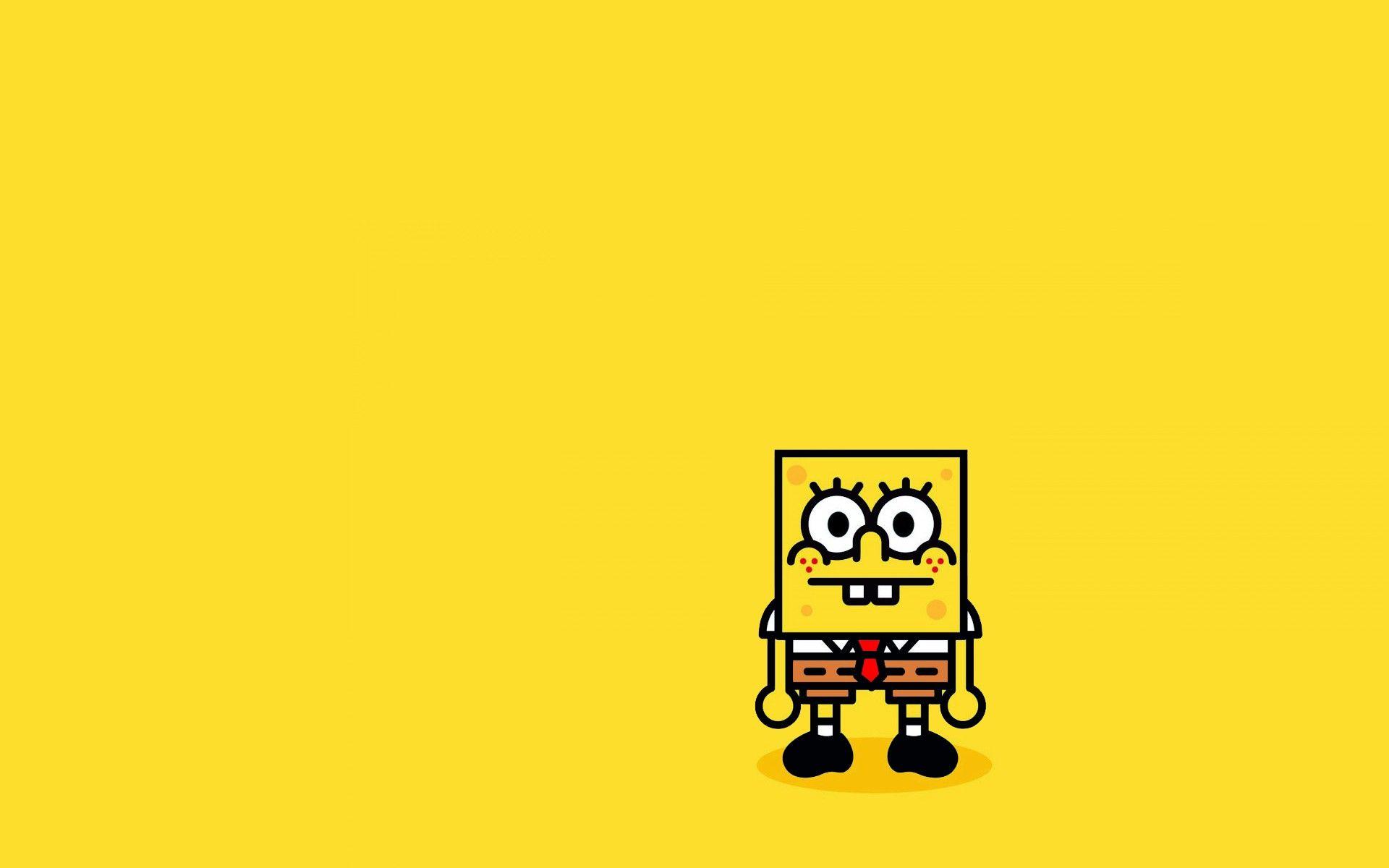 SpongeBob SquarePants, Minimalism, Simple background Wallpaper HD