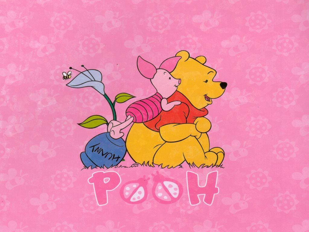 Pink Pooh With Piglet Wallpaper
