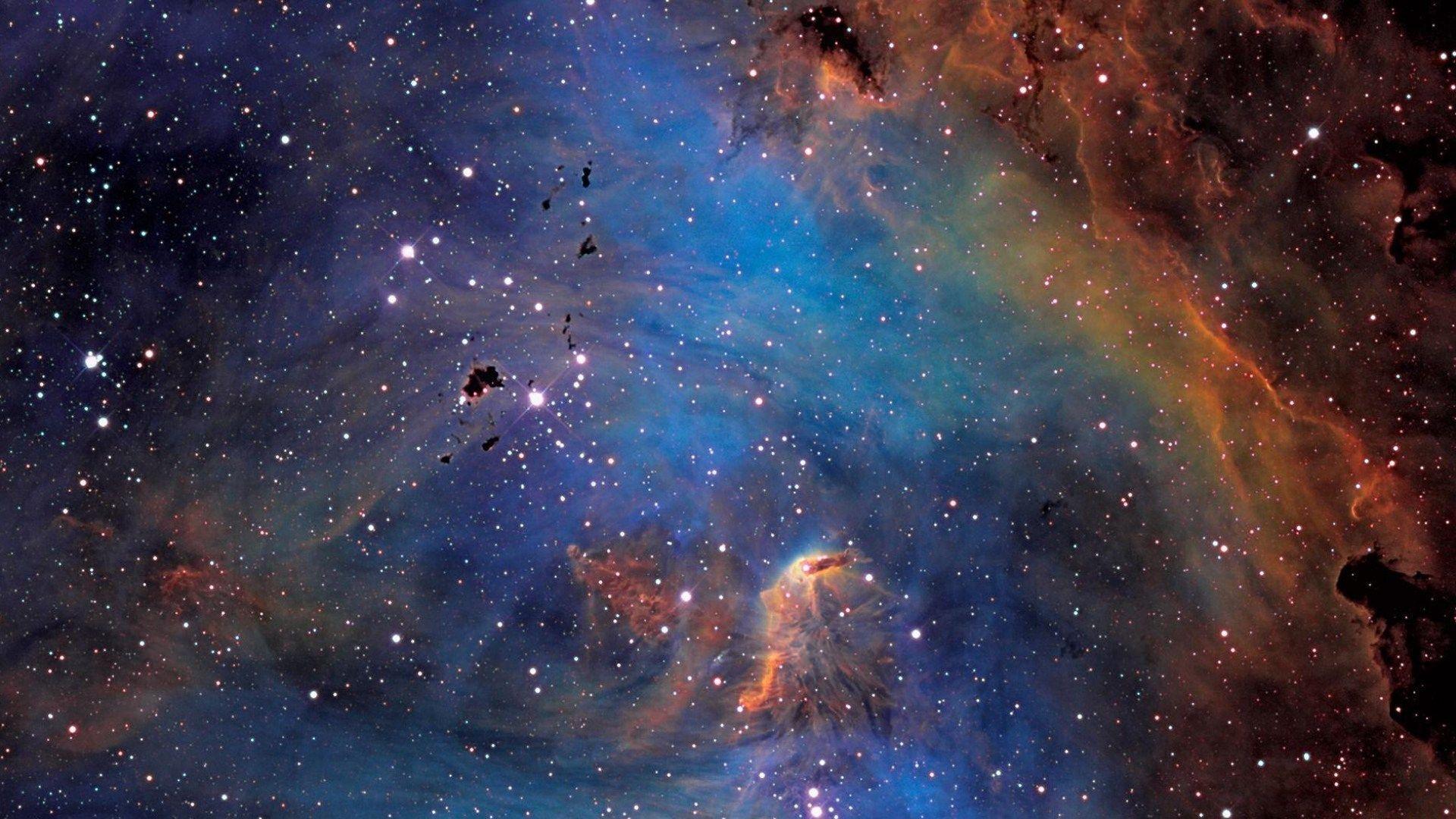 Download HD Space Universe Galaxy Nebulae Stars In Blue Purple