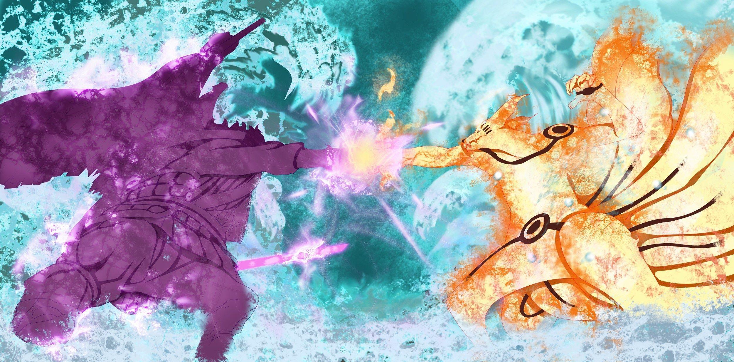 sasuke susanoo vs naruto kurama