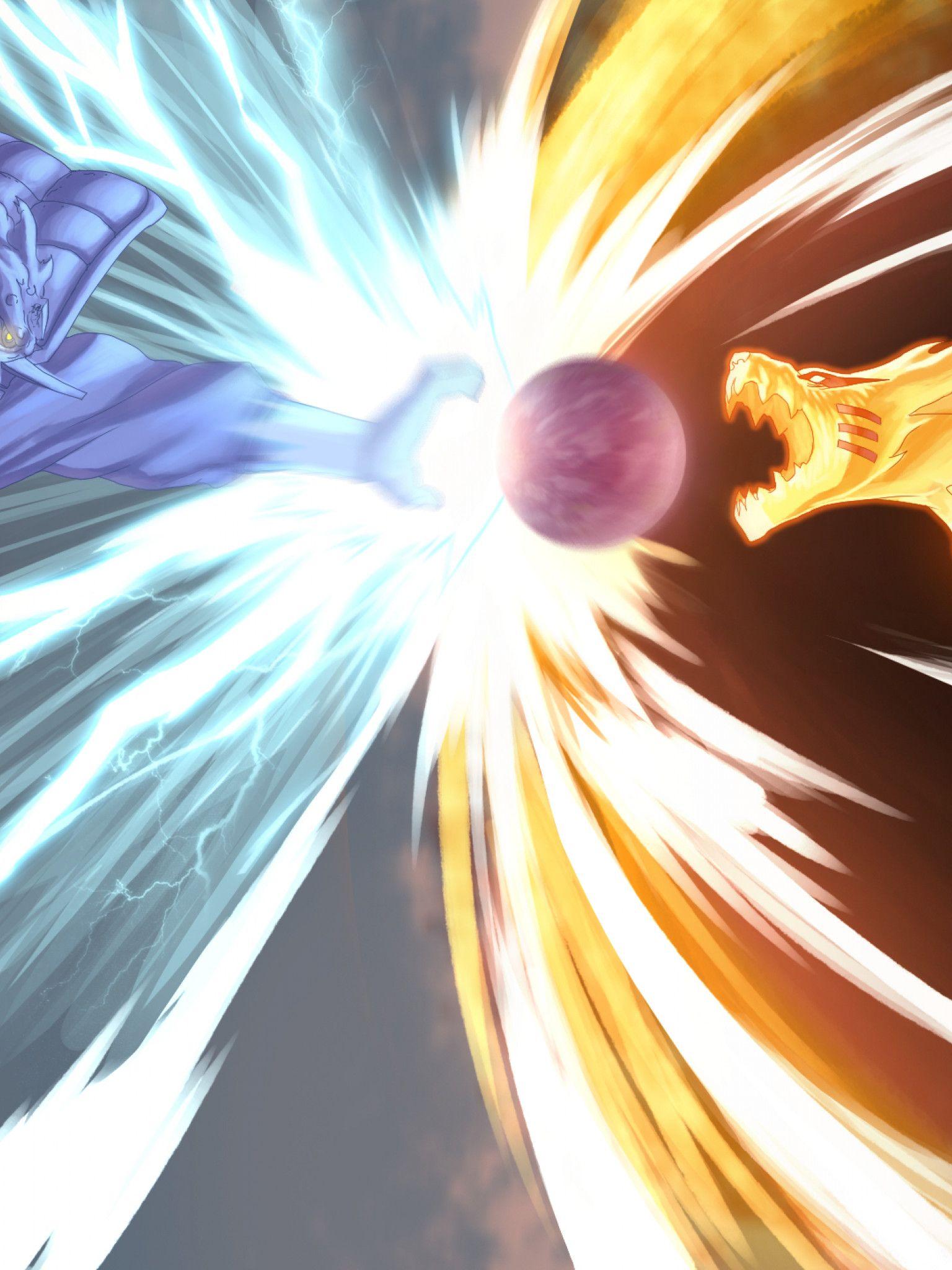 HD Wallpaper Naruto Kyuubi vs Susanoo Retina iPad