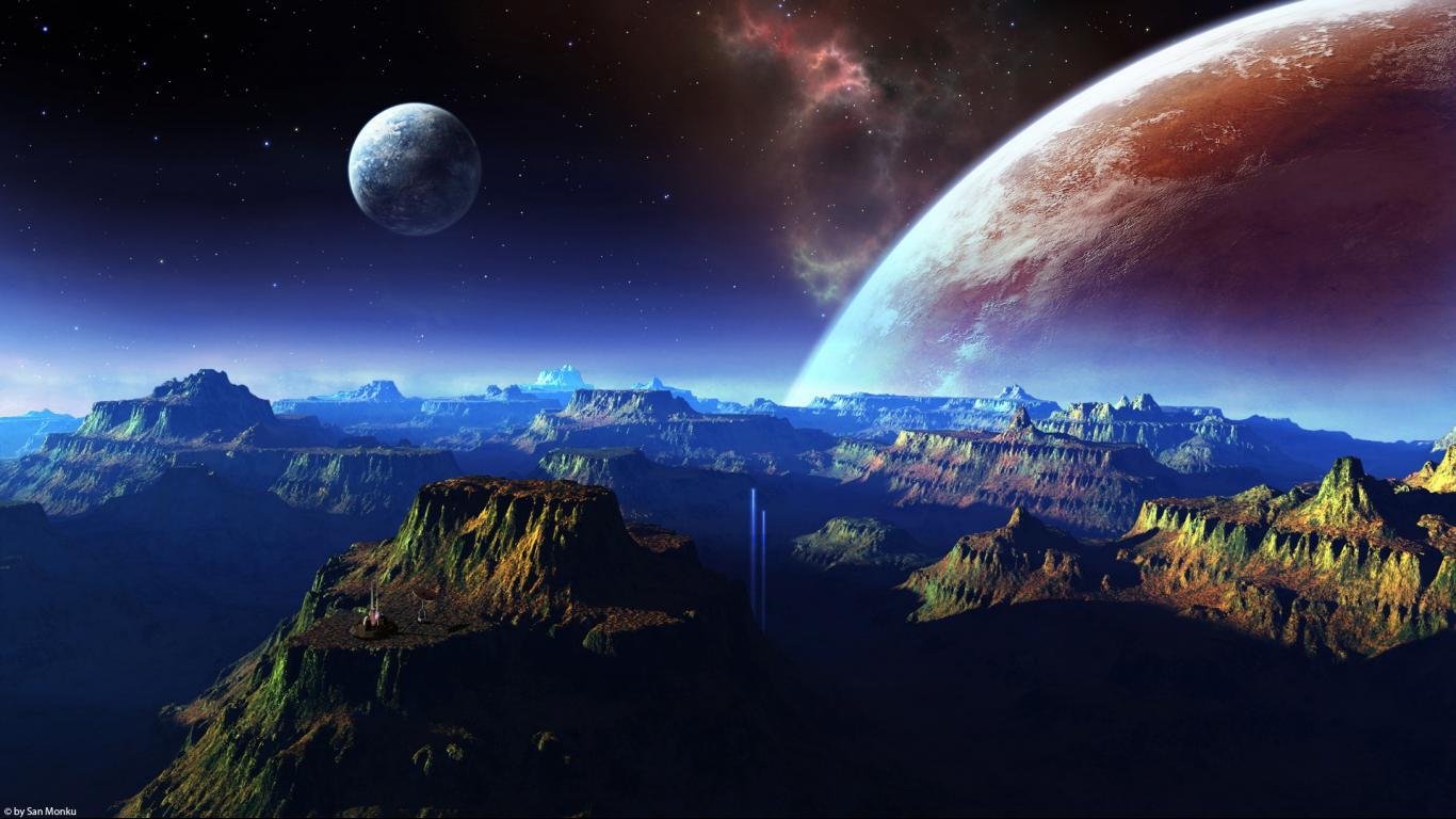 Cosmic Space HD Desktop Wallpaper: 1366x768