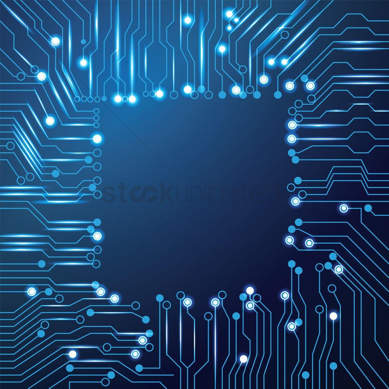 Chip design on circuit board wallpaper Vector Image