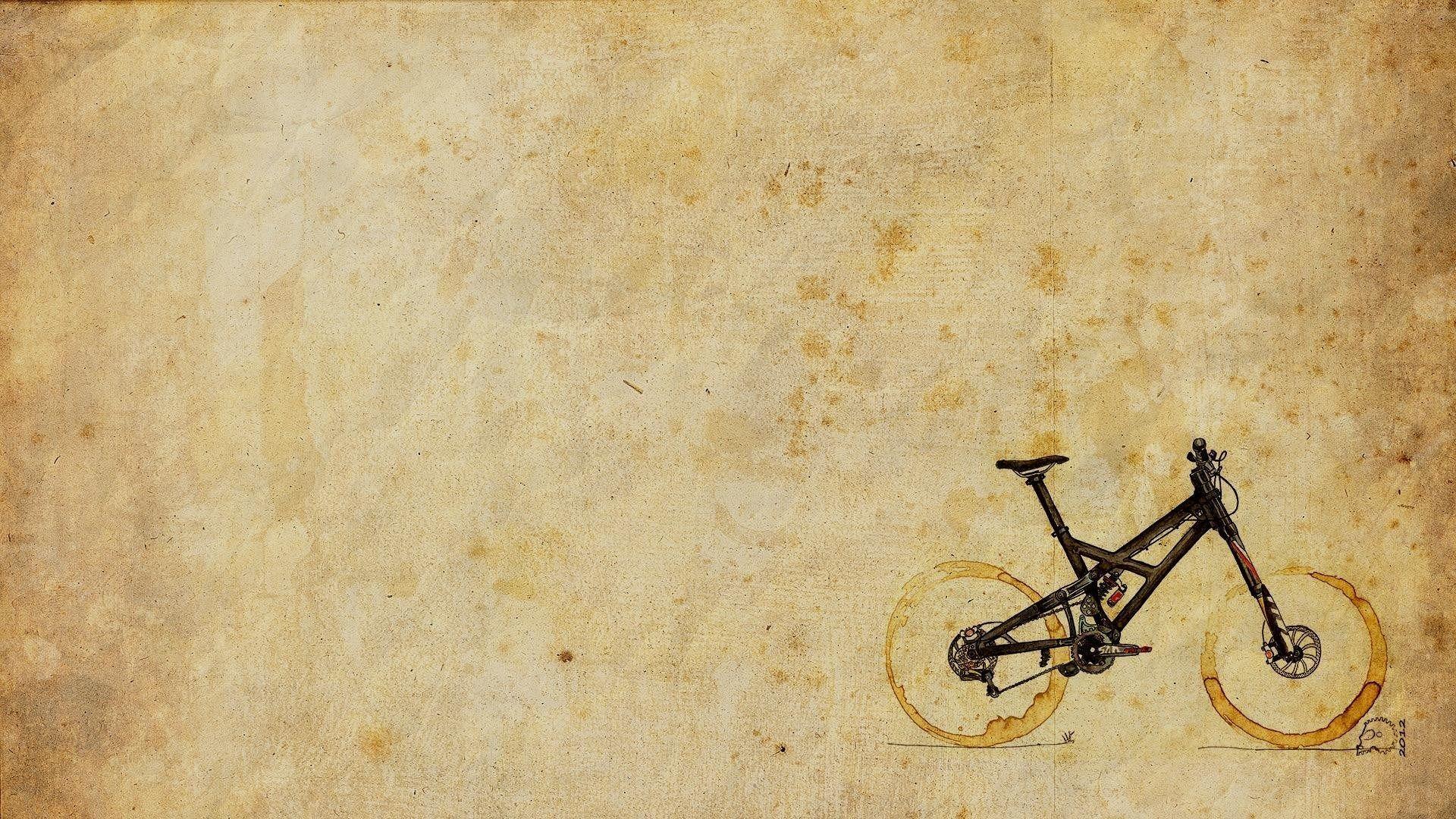 Two Cups Coffee Stains Mountain Bike Art Hd 1920×1080