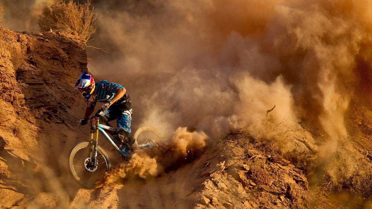 Mountain Bike Bicycle Dust Dirt red bull racing track wallpaper