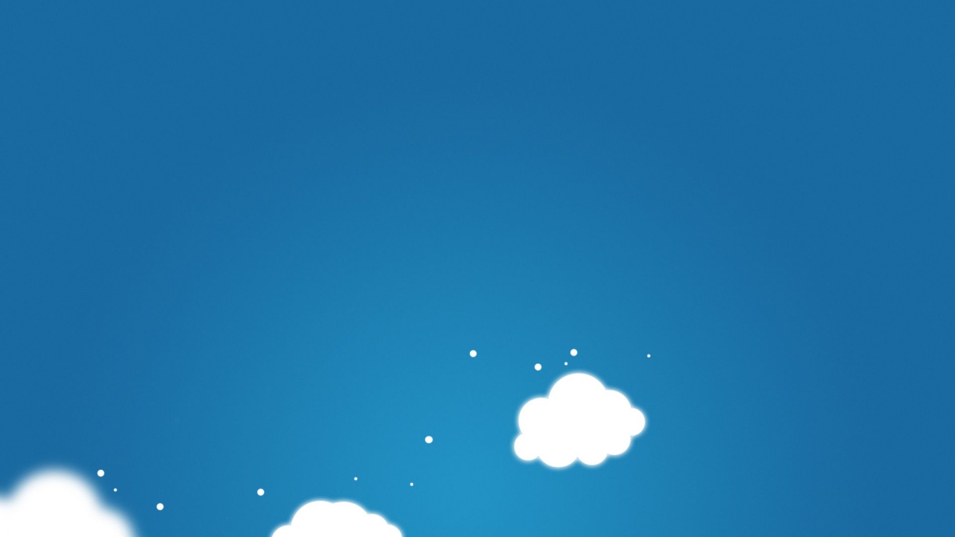 Minimal Cartoon Clouds Blue Background 1920x1080 Resolution