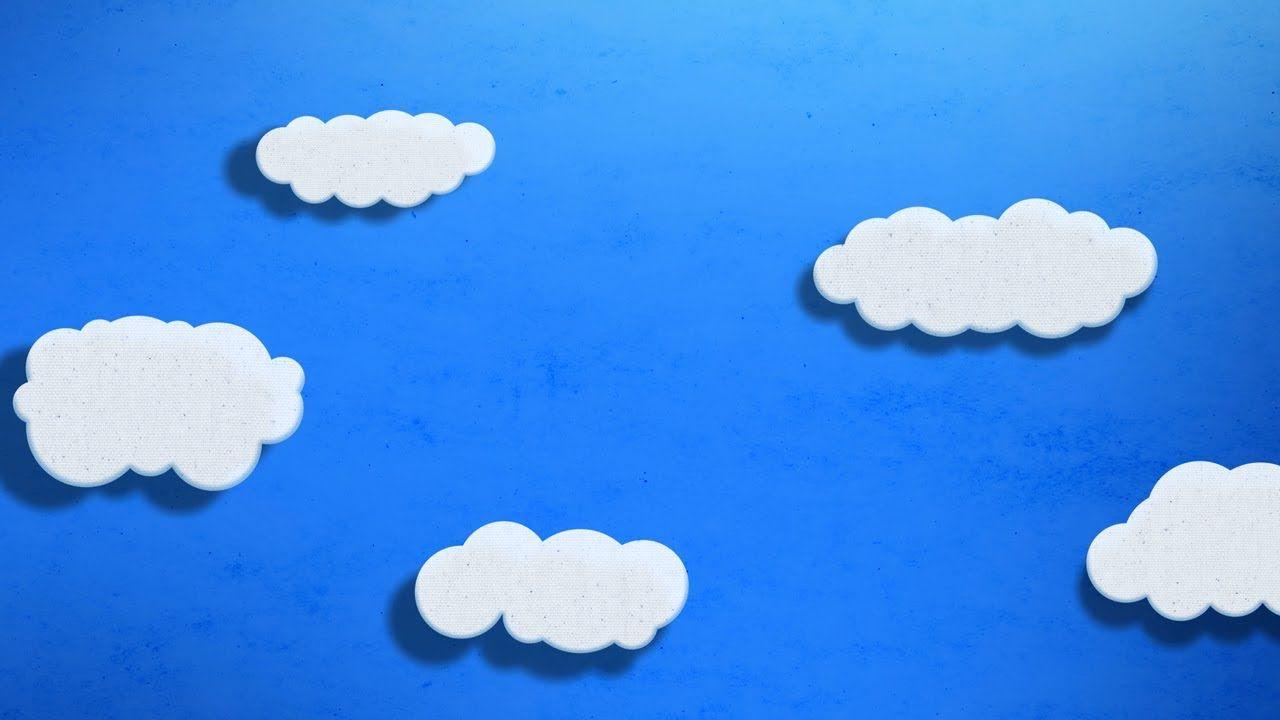 Cartoon Clouds Floating Across Screen in 2D Scene