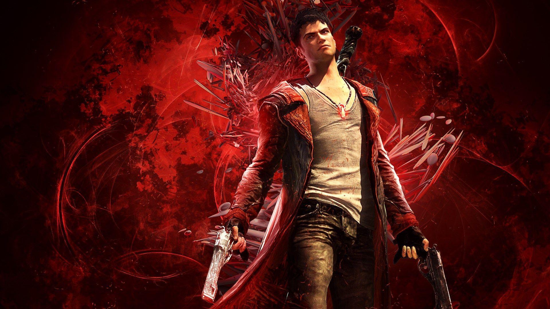 Dmc Devil May Cry Dante Red Background 1920×1080