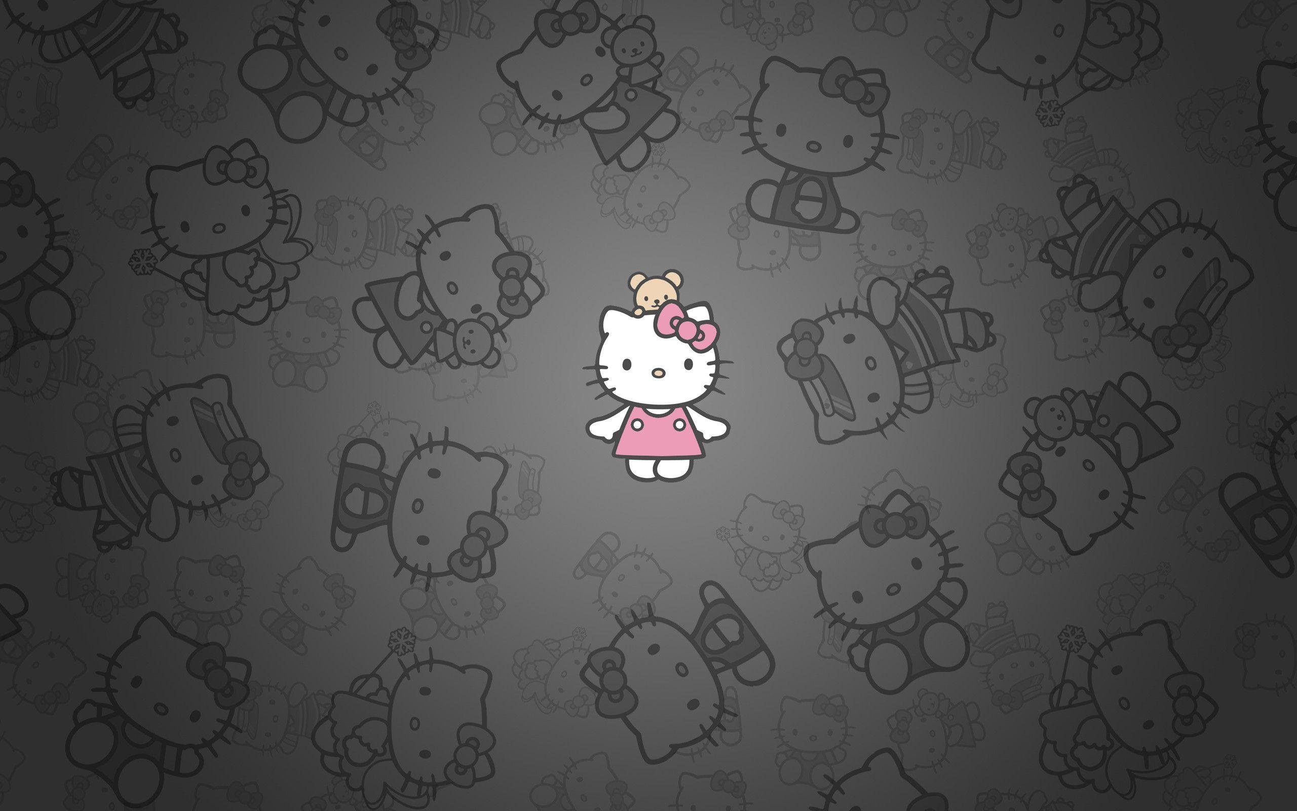 Hello Kitty Black and Pink Wallpaper