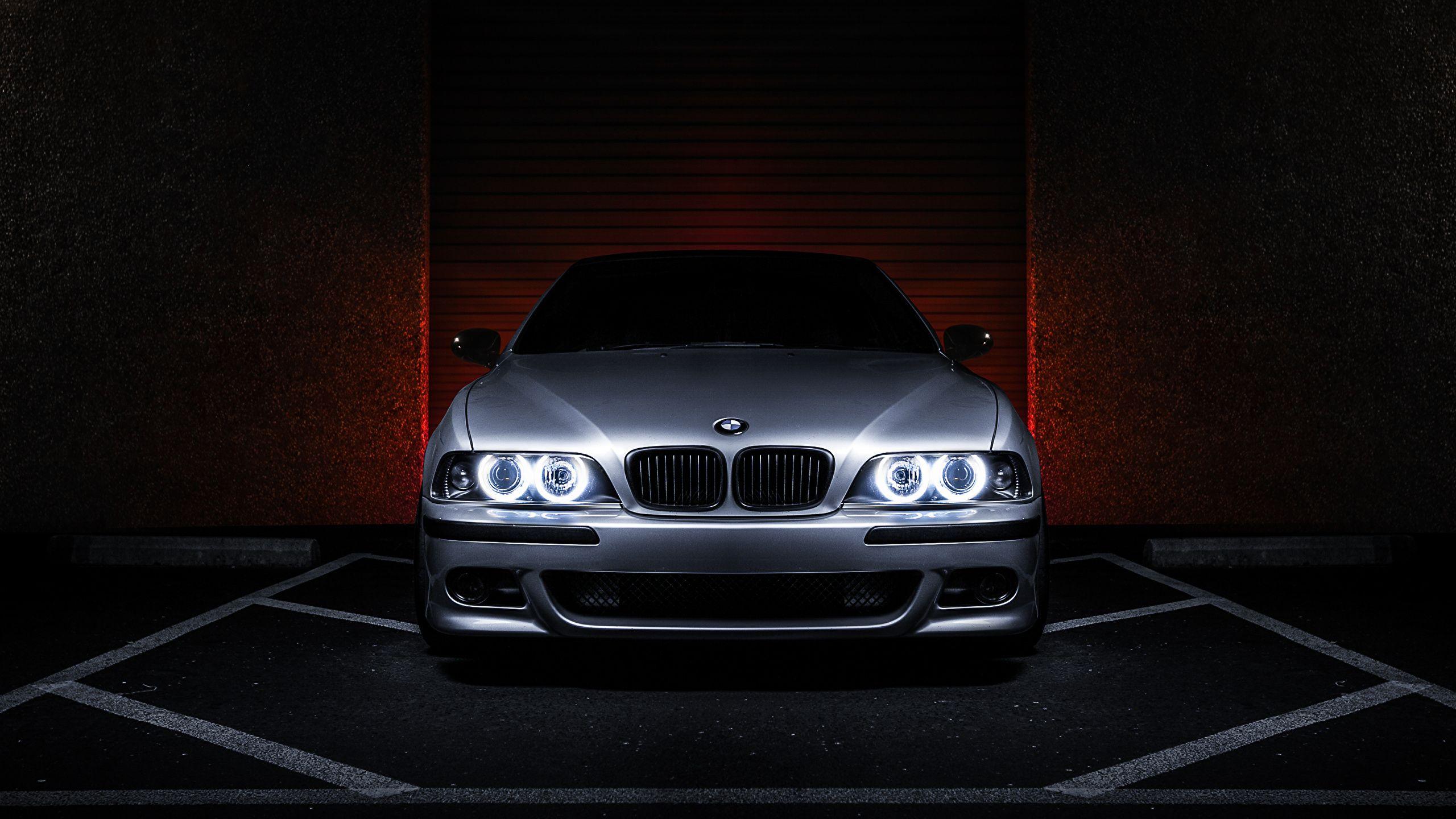 Photo BMW E39 540i Silver color Cars Front 2560x1440