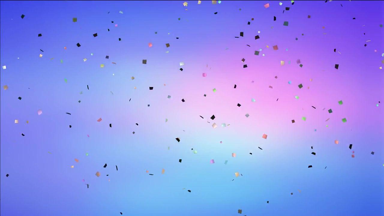 Buy animated confetti video on color background for birthday