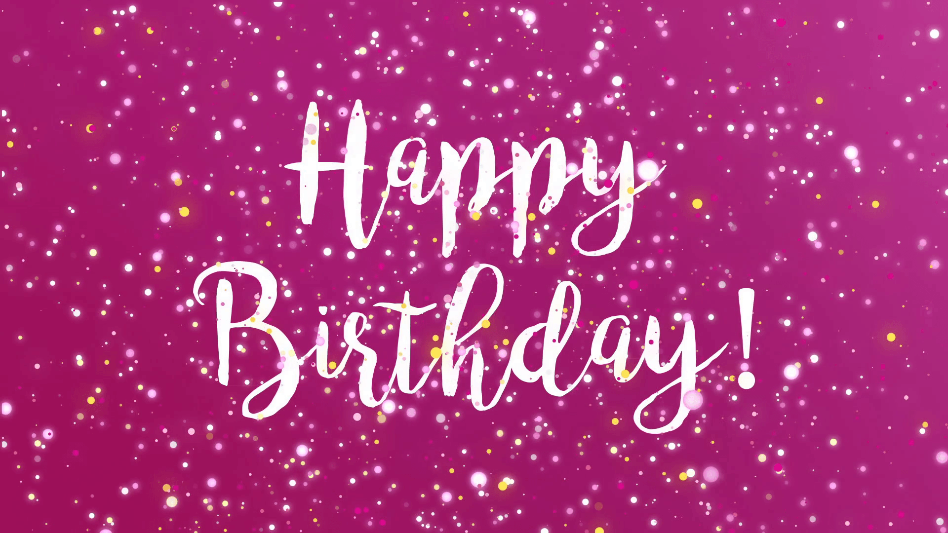 Happy birthday text pink letters on white greeting card motion