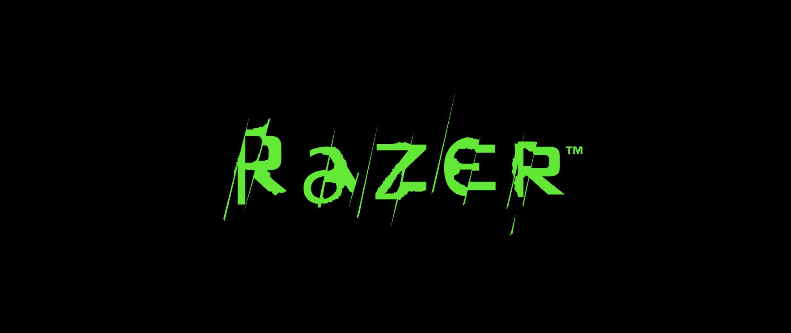 Download HD Razer Logo Black Background In Green Color Text Symbol