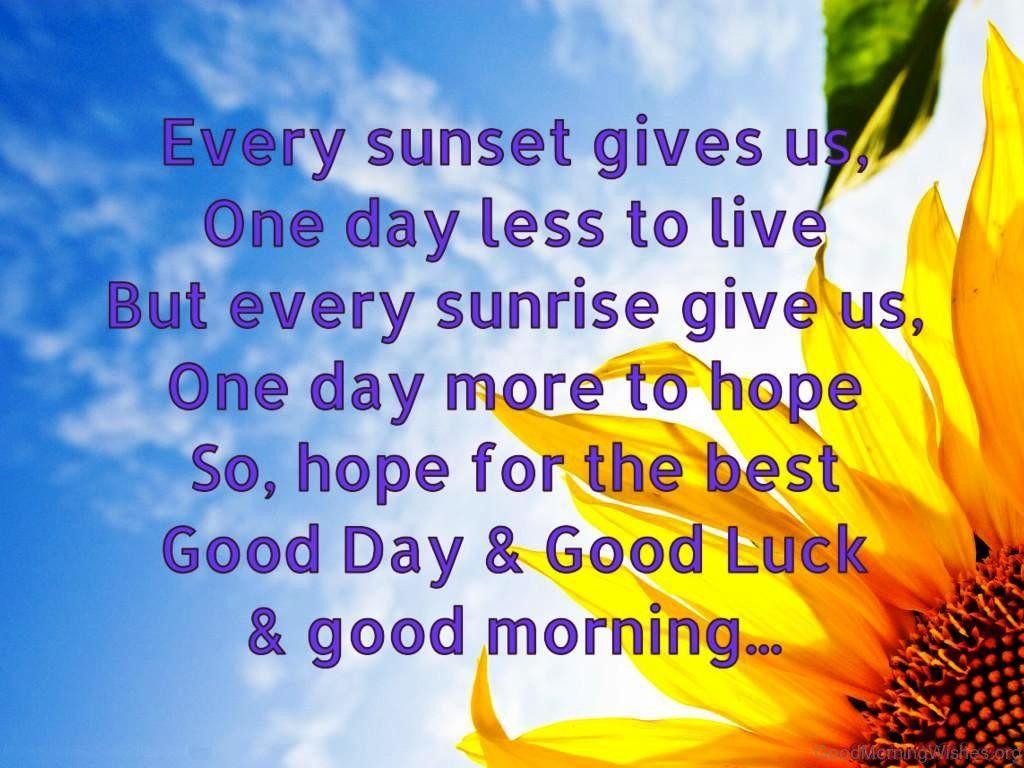 Good Morning And Good Luck Wishes