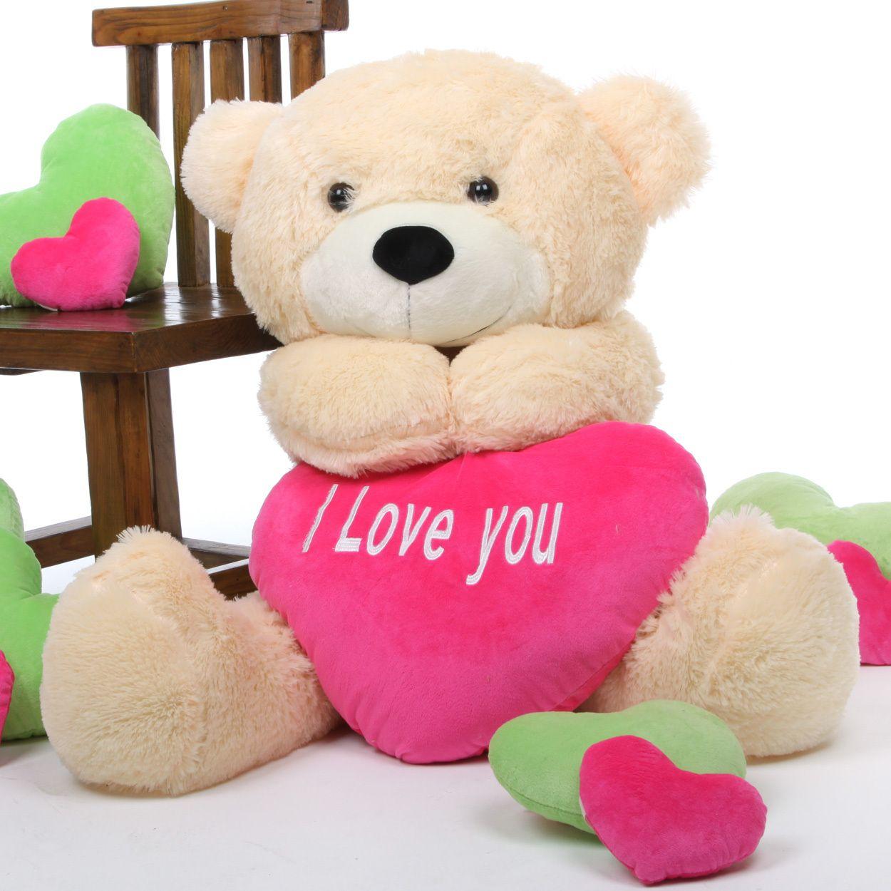 Cozy Love Cuddles 38 Cream Teddy Bear w/ I Love You Heart