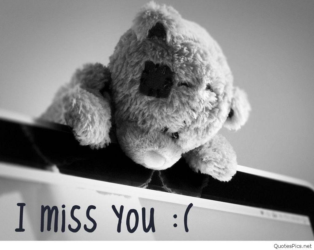 I Miss U Teddy Bear With Message HD Wallpaper