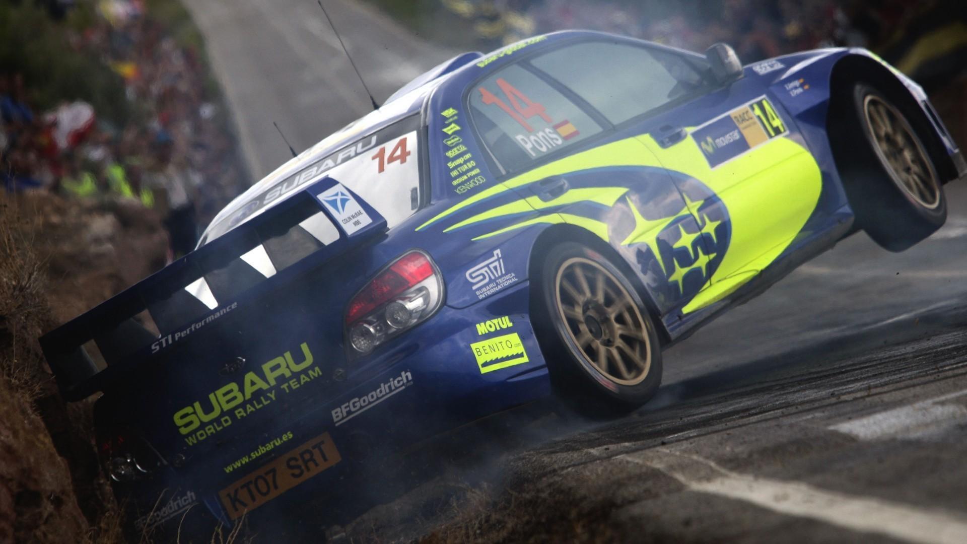 Subaru impreza wrc cars ditch drift wallpaper