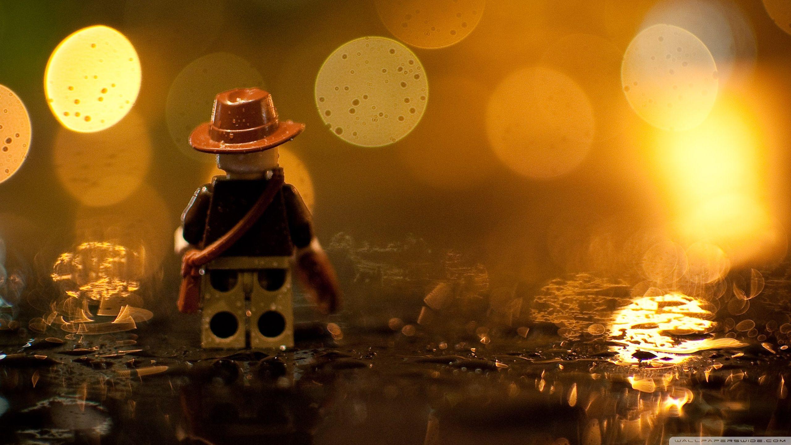 Indiana Jones Lego In The Rain Ultra HD Desktop Background Wallpaper for 4K UHD TV, Multi Display, Dual Monitor, Tablet