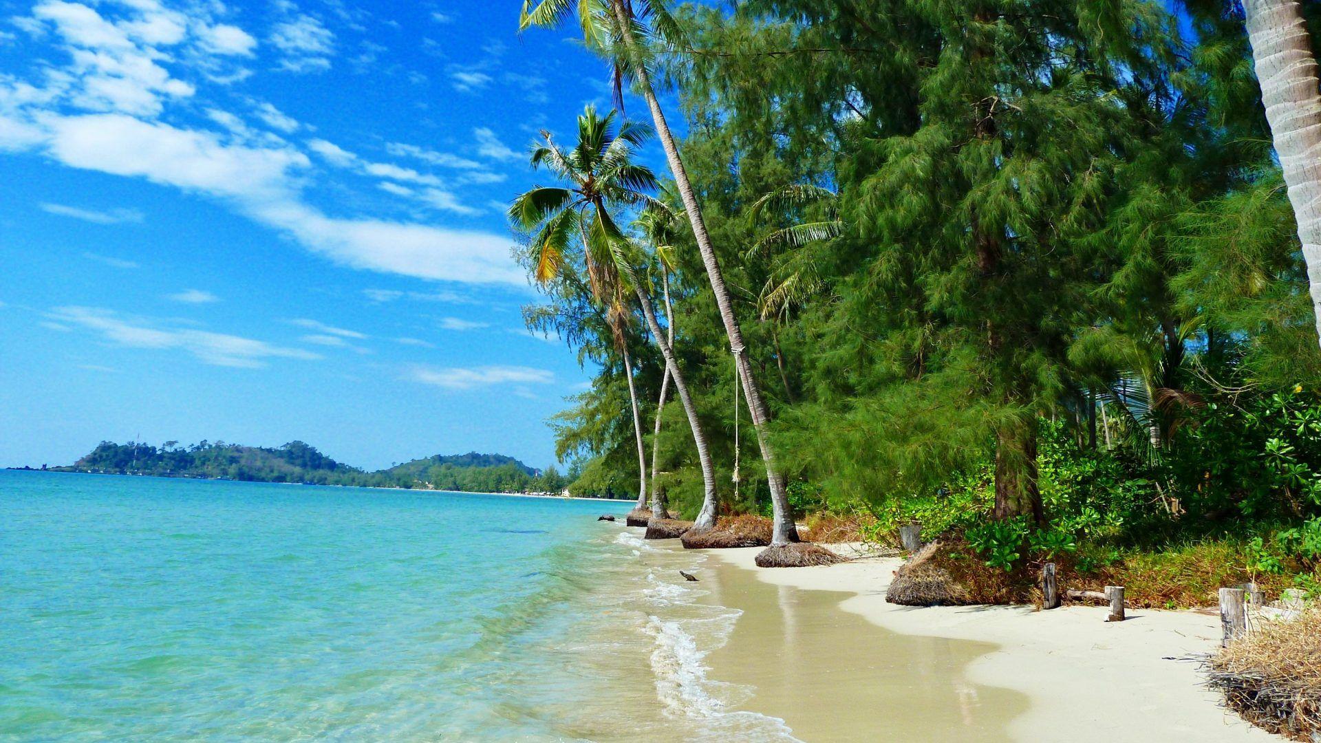 Beach Wallpaper: Sea Beautiful Sand Paradisiac Palms Klong