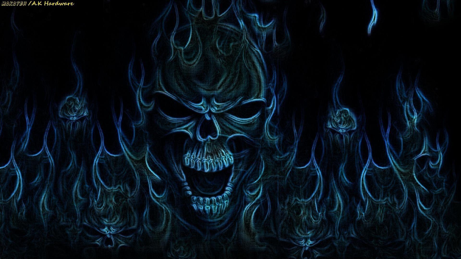 Blue Fire Skull Wallpapers