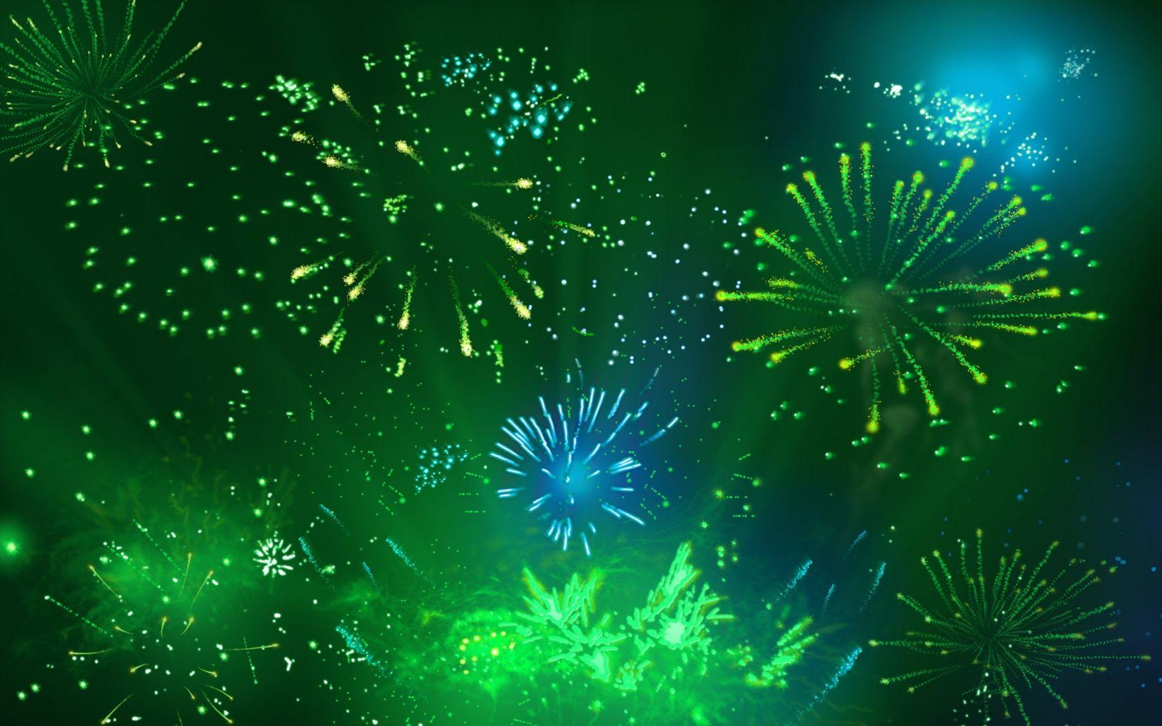 Download the Blue Green Fireworks Wallpaper, Blue Green Fireworks
