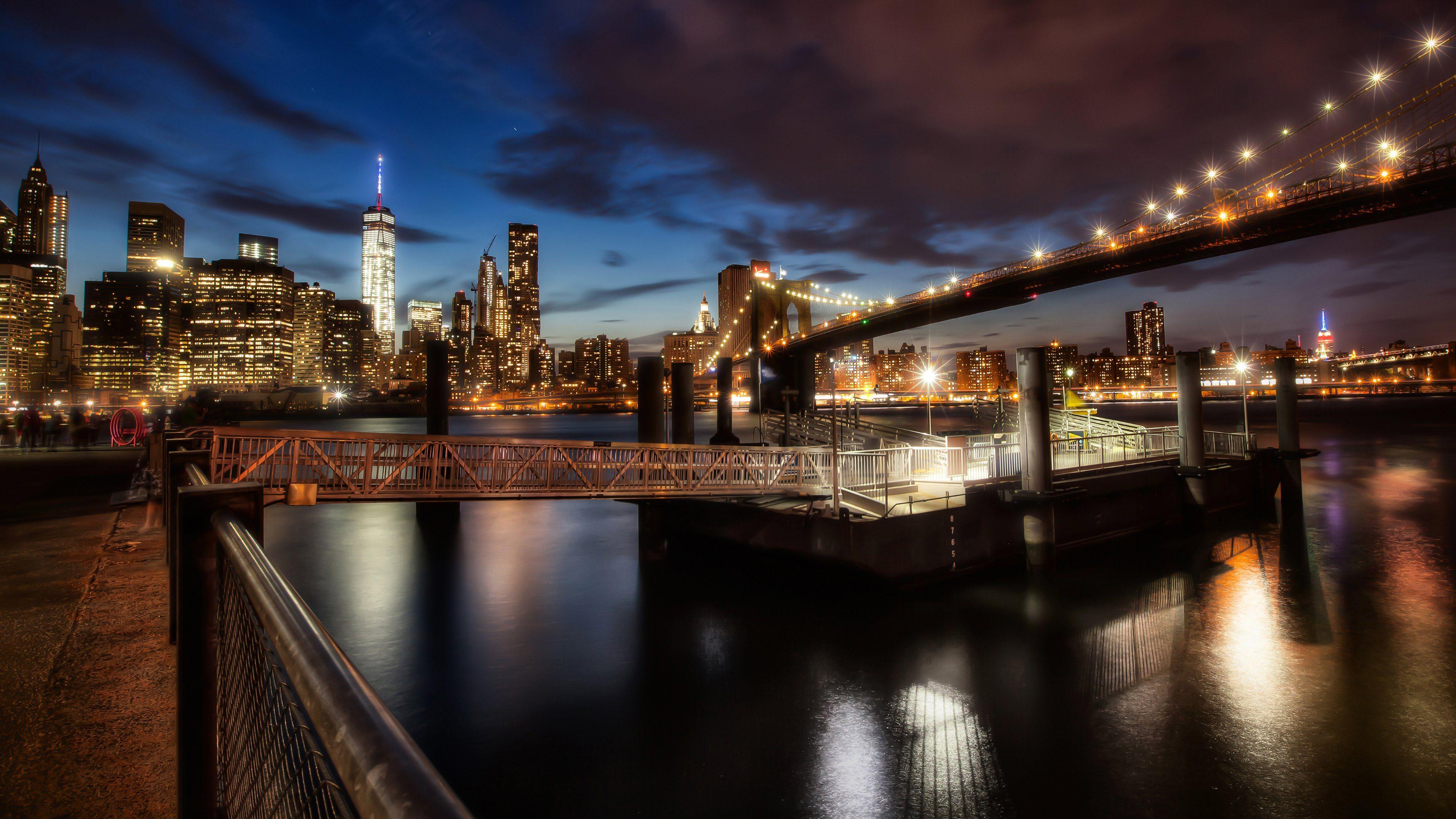 Brooklyn Bridge New York Nights wallpaper