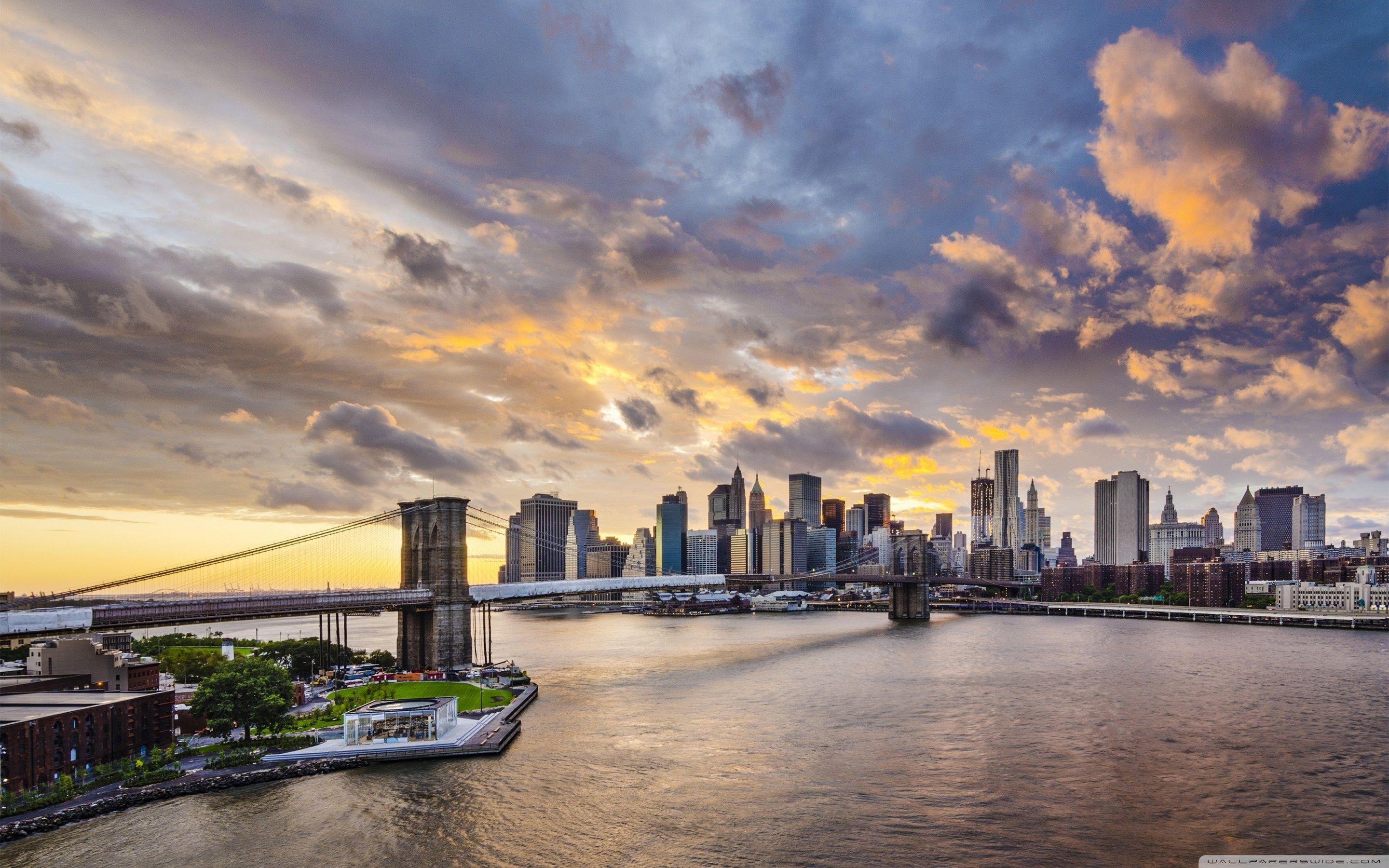 Brooklyn Bridge East River Manhattan New York ❤ 4K HD Desktop