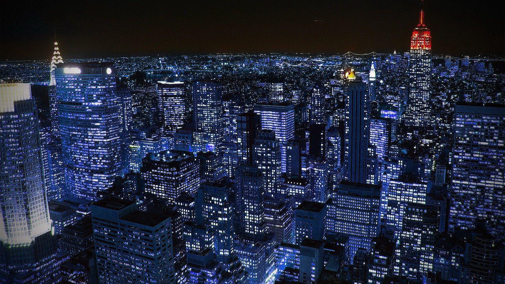 cityscapes, night, lights, New York City, scenic, skyscapes